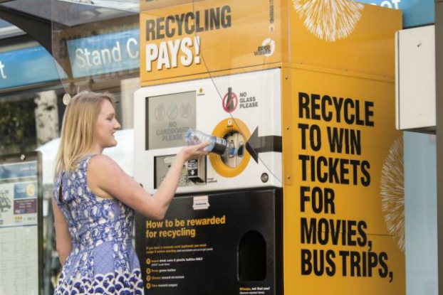 Lixeira reciclável troca resíduos por prêmios na Austrália Lixeira reciclável troca resíduos por prêmios na Austrália